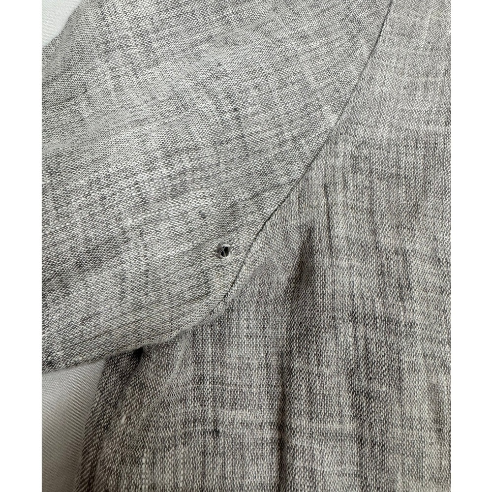 Eileen Fisher Grey Linen Blend Open Front Cardigan Jacket Small Pockets - Picture 7 of 10